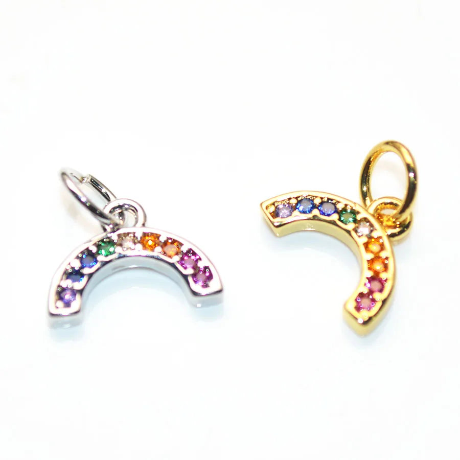 Rainbow Shape Zircon Charms Bracelet Findings
