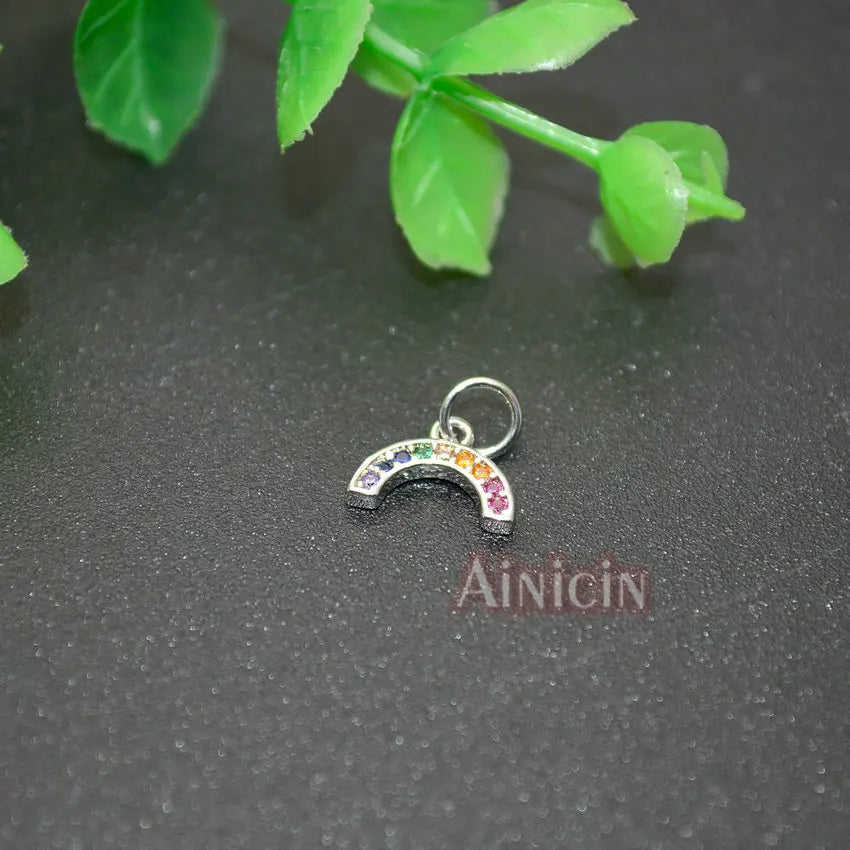 Rainbow Shape Zircon Charms Bracelet Findings