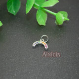 Rainbow Shape Zircon Charms Bracelet Findings