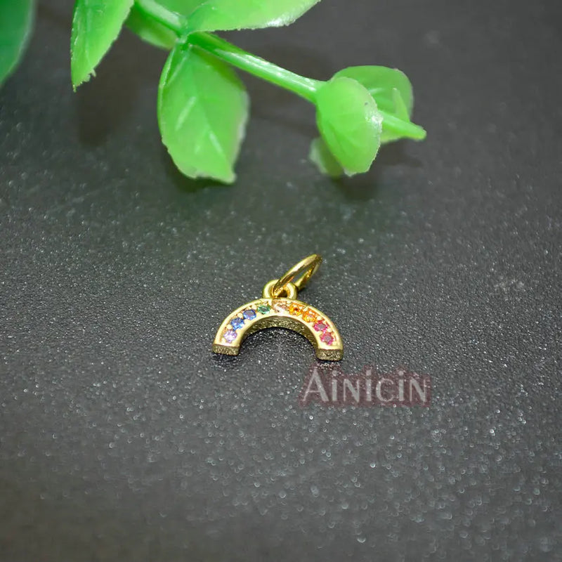 Rainbow Shape Zircon Charms Bracelet Findings