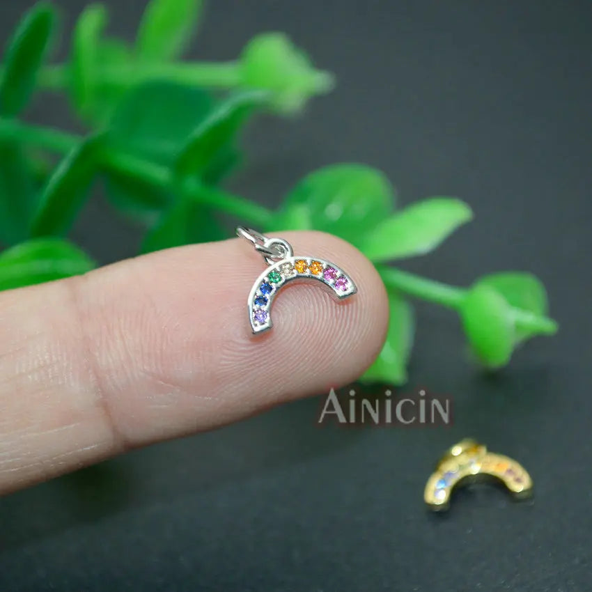 Rainbow Shape Zircon Charms Bracelet Findings