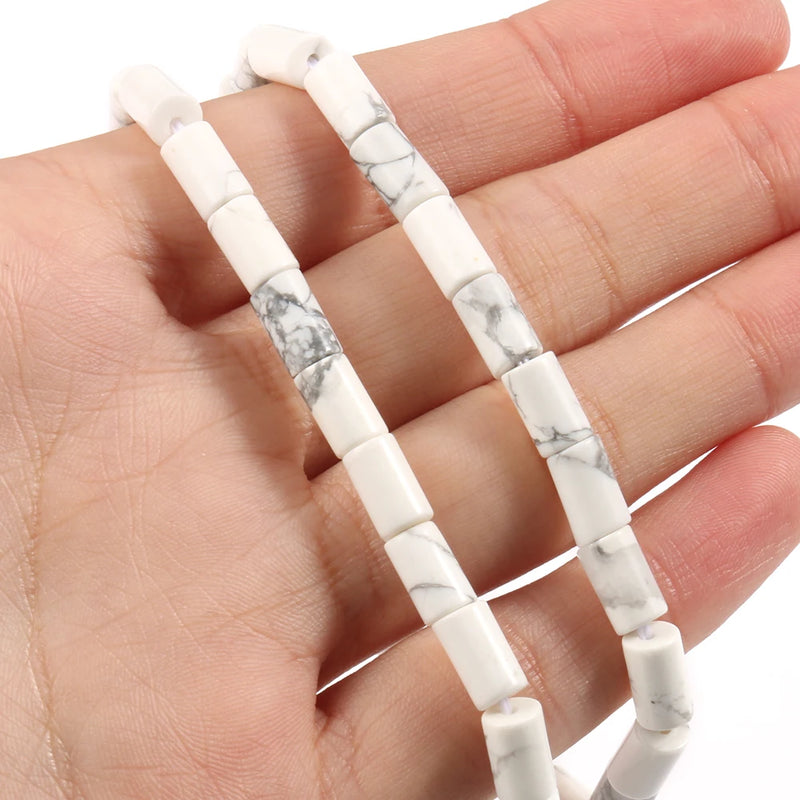 5x8MM Natural Howlite Jaspers Agates Crystal Stone Spacer Beads