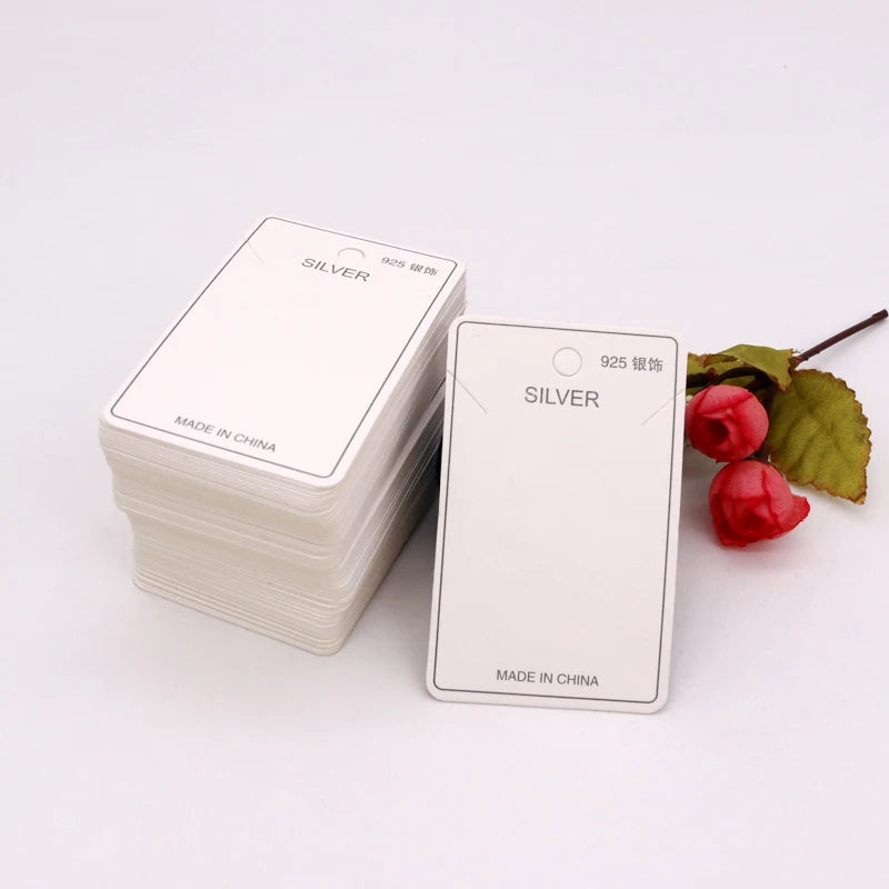 100pcs Jewelry Packaging Cards for Silver Necklace Bracelet Pendant