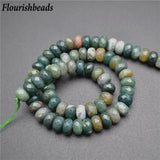 5x8mm Faceted Natural Mix Colors Agate Gemstone Rondelle Spacer Beads