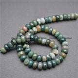 5x8mm Faceted Natural Mix Colors Agate Gemstone Rondelle Spacer Beads