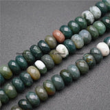 5x8mm Faceted Natural Mix Colors Agate Gemstone Rondelle Spacer Beads
