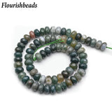 5x8mm Faceted Natural Mix Colors Agate Gemstone Rondelle Spacer Beads