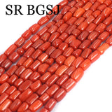 5x8mm Sardi Orange Red Sea Bamboo Coral Bead Column Drum Loose Beads