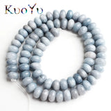 5x8mm Morganite Angelite Stone Beads Round Rondelle Loose Spacer Beads