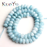 5x8mm Morganite Angelite Stone Beads Round Rondelle Loose Spacer Beads