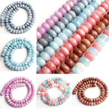 5x8mm Morganite Angelite Stone Beads Round Rondelle Loose Spacer Beads