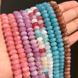 5x8mm Morganite Angelite Stone Beads Round Rondelle Loose Spacer Beads