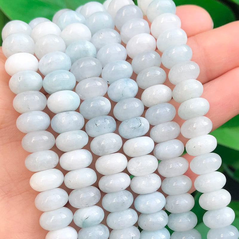 5x8mm Natural Aquamarine Rondelle Beads for Jewelry Making
