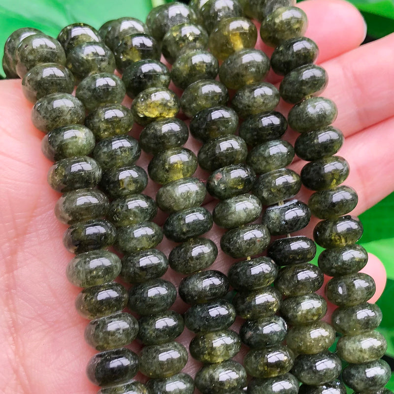 5x8mm Green Jades Rondelle Loose Beads for DIY Jewelry Making