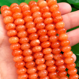 5x8mm Orange Jades Rondelle Stone Spacer Beads for Jewelry Making