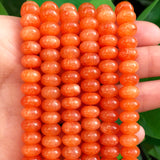 5x8mm Orange Jades Rondelle Stone Spacer Beads for Jewelry Making