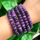 5x8mm Natural Purple Jades Rondelle Stone Loose Spacer Beads