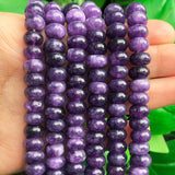 5x8mm Natural Purple Jades Rondelle Stone Loose Spacer Beads
