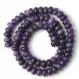 5x8mm Natural Purple Jades Rondelle Stone Loose Spacer Beads