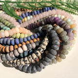 5x8mm Natural Stone Matte Beads for DIY Bracelets