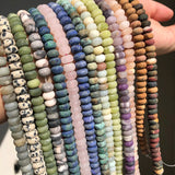 5x8mm Natural Stone Matte Beads for DIY Bracelets