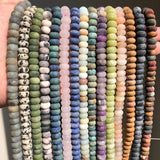 5x8mm Natural Stone Matte Beads for DIY Bracelets