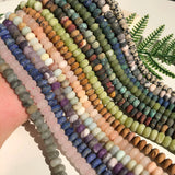 5x8mm Natural Stone Matte Beads for DIY Bracelets