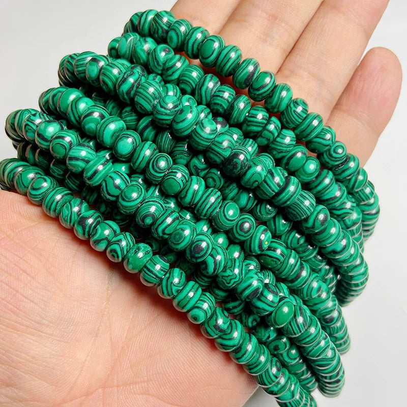 Natural Stone Spacer Beads 5x8mm Smooth Rondelle Charm DIY Bracelet