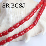 5x8mm Small Natural Red Coral Rice Column Beads for Jewelry Making DIY