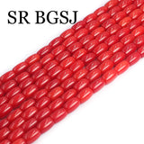 5x8mm Small Natural Red Coral Rice Column Beads for Jewelry Making DIY