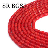 5x8mm Small Natural Red Coral Rice Column Beads for Jewelry Making DIY