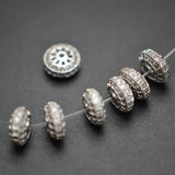 5x9mm Paved Zircon Flat Round Rondelle Wheel Spacer Beads 10pc Pet