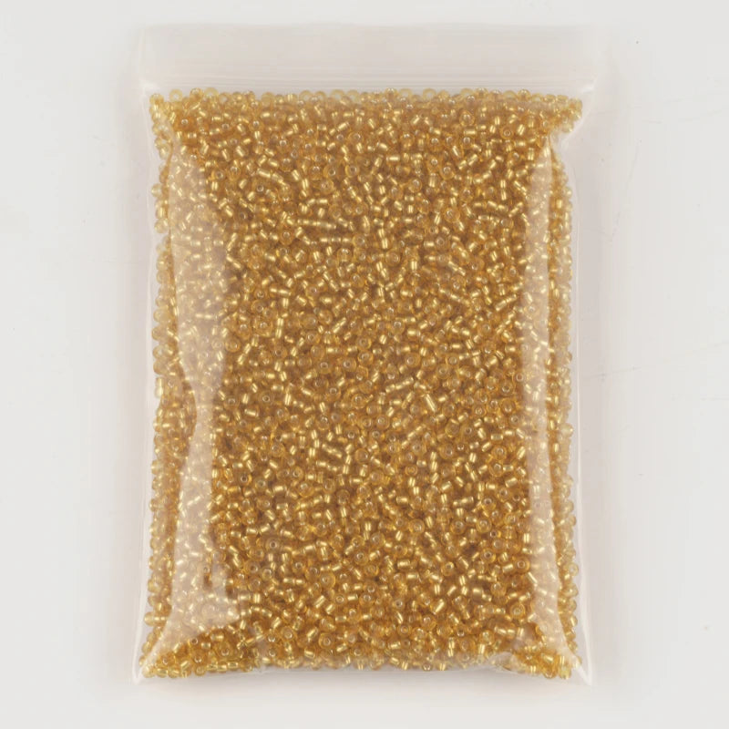 Golden Czech Glass Beads 150g Crystal Seed Beads for Jewelry Making
