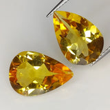 6.08ct Citrine Pear Cut 13x9mm 2pc