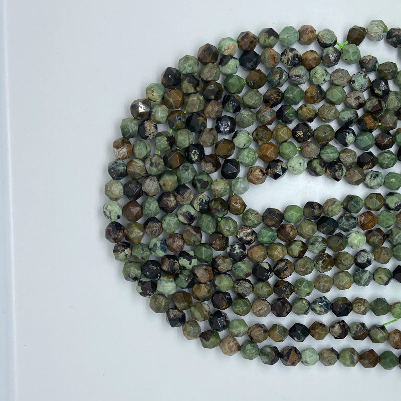 6-10mm High Mixed Green Opal Sun Stone Bracelet DIY Loose Bead Gemstone