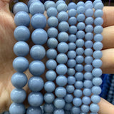 6-10mm Angelite Stone Beads 15'' Round DIY Loose Beads Jewelry Making Men Women