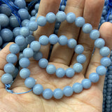 6-10mm Angelite Stone Beads 15'' Round DIY Loose Beads Jewelry Making Men Women