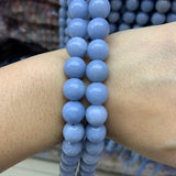 6-10mm Angelite Stone Beads 15'' Round DIY Loose Beads Jewelry Making Men Women