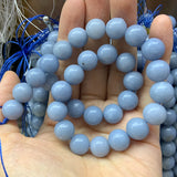 6-10mm Angelite Stone Beads 15'' Round DIY Loose Beads Jewelry Making Men Women