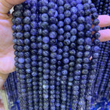6-10mm Cordierite Beads 15'' Round Stone Loose Beads Jewelry Making Women Men