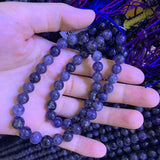 6-10mm Cordierite Beads 15'' Round Stone Loose Beads Jewelry Making Women Men