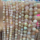 6-10mm Cherry Blossoms Agate Stone Beads 15'' DIY Loose Beads For Jewelry Making
