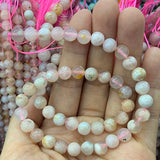 6-10mm Cherry Blossoms Agate Stone Beads 15'' DIY Loose Beads For Jewelry Making