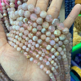 6-10mm Cherry Blossoms Agate Stone Beads 15'' DIY Loose Beads For Jewelry Making