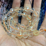 6-10mm Natural Citrine Quartz Beads Round DIY Loose Beads 15''