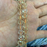6-10mm Natural Citrine Quartz Beads Round DIY Loose Beads 15''