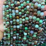 6-10mm Green Chrysopase Stone Beads 15'' Round DIY Loose Beads