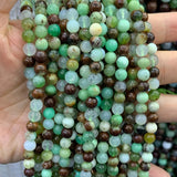 6-10mm Green Chrysopase Stone Beads 15'' Round DIY Loose Beads