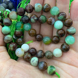 6-10mm Green Chrysopase Stone Beads 15'' Round DIY Loose Beads