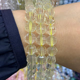 6-10mm Lemon Quartz Beads 15'' Round Faceted DIY Loose Beads
